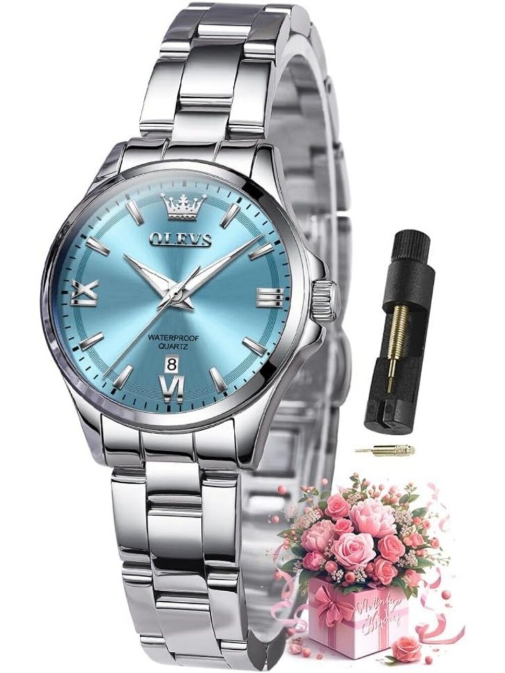 Elegant Diamond Women's Watch | Luxury Stainless Steel Timepiece for Ladies